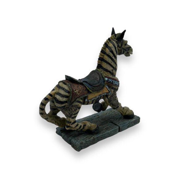 Vintage Zebra Figurine Horse Statue 5” Handcrafted Resin Home Decor Collectible - Picture 3 of 8